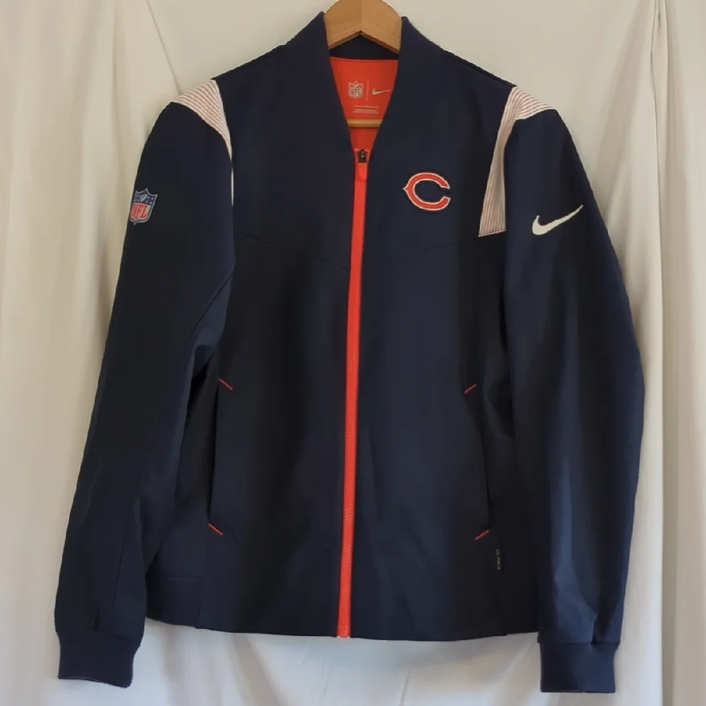 Nike Navy and Orange Chicago Bears Full-Zip Bomber Jacket - Picture 1 of 8
